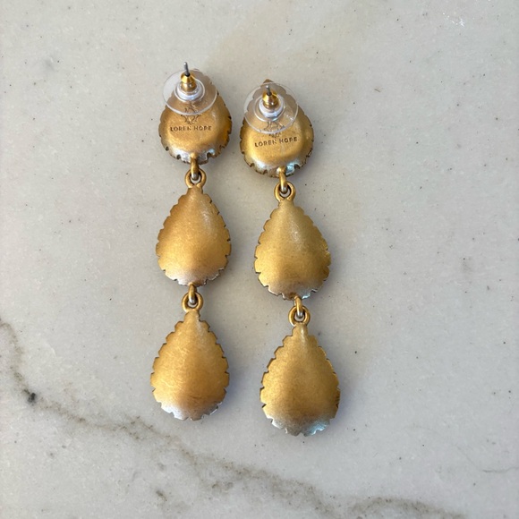 Loren Hope Crystal Drop Pendant Earrings 3” - Picture 4 of 6